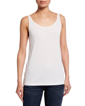 Eileen Fisher Stretch Silk Long Cami Midnight Neiman Marcus