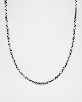 Men's Box Chain Necklace in Silver, 2.7mm, 20"L