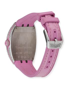 Lady Vanguard Watch with Diamonds & Pink Alligator Strap