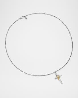 X Cross Necklace with Diamonds and 14K Gold