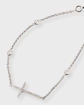 Integrated Diamond Cross Bracelet, White Gold