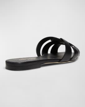 Woven Leather Sandal Slide