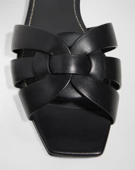 Woven Leather Sandal Slide