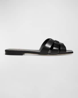 Woven Leather Sandal Slide