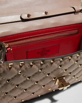 Quilted Rockstud Spike Chain Shoulder Bag