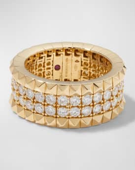 18k Gold Diamond Stud Ring Size 6.5