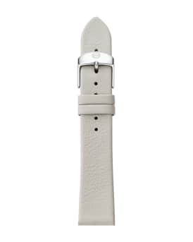 MICHELE 18mm Leather Watch Strap Light Gray Neiman Marcus