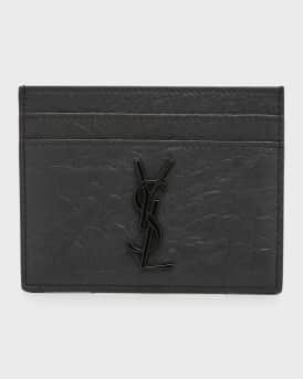 Saint Laurent Men's Ysl Monogram Card Case Black