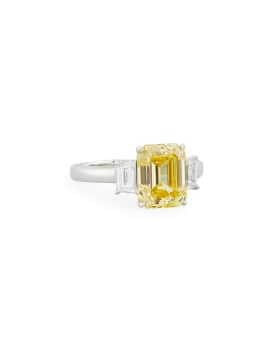Fantasia by DeSerio 14k White Gold Emerald Cut Ring with