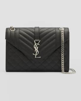 Envelope Triquilt Medium YSL Shoulder Bag in Grained Leather