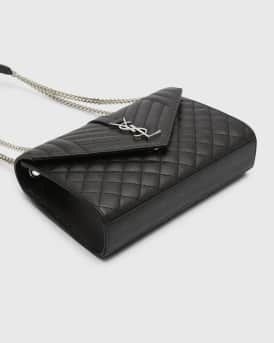 Envelope Triquilt Medium YSL Shoulder Bag in Grained Leather
