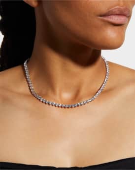 0.25 Carats Per Station Three-Prong CZ Tennis Necklace
