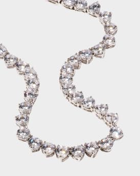 0.25 Carats Per Station Three-Prong CZ Tennis Necklace