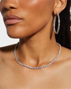 0.25 Carats Per Station Three-Prong CZ Tennis Necklace