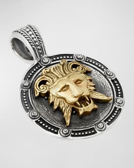 Men's Myrmidones Round Lion-Face Pendant