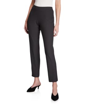 Eileen Fisher Petite Washable Stretch-crepe Slim Ankle Pants