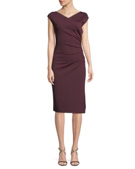 Dvf cap sleeve ruched jersey dress sale