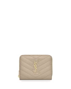 Mini Monogram YSL Textured Zip Wallet