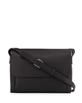 Giorgio Armani Men's Tumbled Leather Messenger Bag | Neiman Marcus