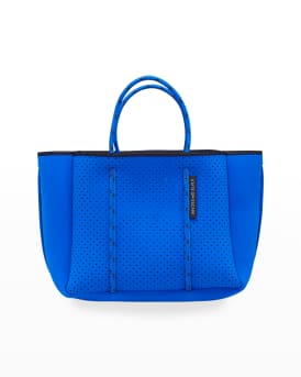 Petite Escape Perforated Tote Bag, Electric Blue