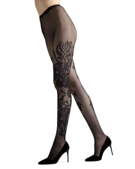 Natori Scroll Detail Fishnet Tights Neiman Marcus