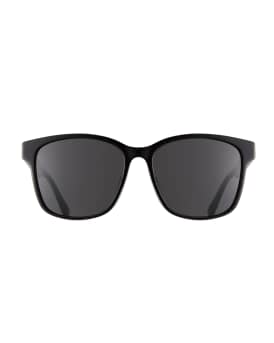 Men's Square Acetate Sunglasses with Signature Web