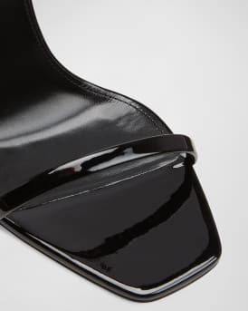 Opyum YSL Logo-Heel Sandals with Golden Hardware