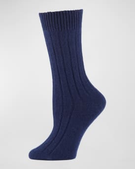 Neiman Marcus Cashmere Ribbed Socks Neiman Marcus