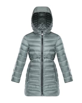 Moncler Suva Quilted Ruffle Trim Hooded Jacket Size 8 14