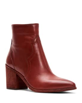 Frye Flynn Short Leather Western Boots Neiman Marcus
