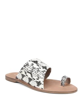 Diane von Furstenberg Brittany Snakeskin Slide Sandals Neiman Marcus