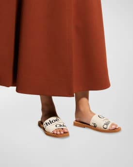 WOODY FLAT SANDAL LOGO RIBBO