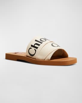 Woody Flat Logo Ribbon Slide Sandals