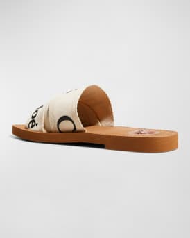 Woody Flat Logo Ribbon Slide Sandals