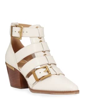 Griffin Cutout Leather Booties