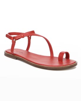 Vince Perrigan Leather Flat Sandals Neiman Marcus