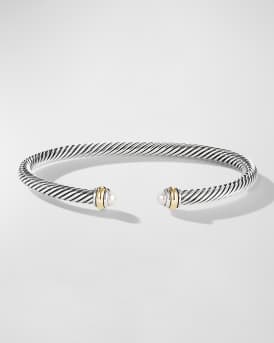 David Yurman Cable Bracelet with Gemstone in Silver with 18K Gold, 4mm