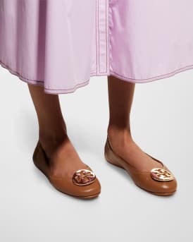 Minnie Travel Leather Ballet Flats