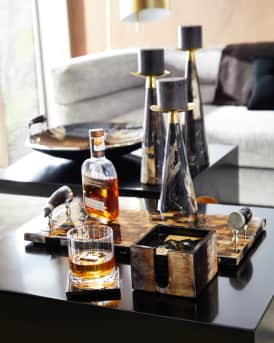 Horn Veneer Coasters, Set of 6
