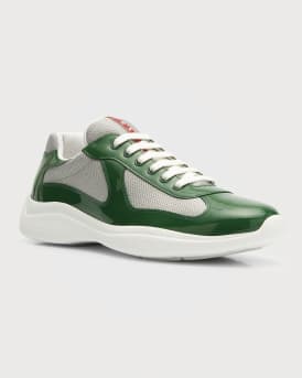 Men's America's Cup Patent Leather Patchwork Sneakers