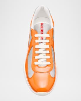 Men's America's Cup Patent Leather Patchwork Sneakers