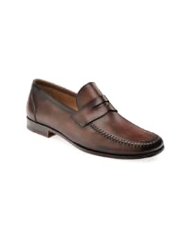 Magnanni Men s Ramos Leather Penny Loafers Brown Neiman Marcus