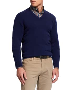 Neiman Marcus Cashmere Collection Men s Cloud Cashmere V Neck Sweater