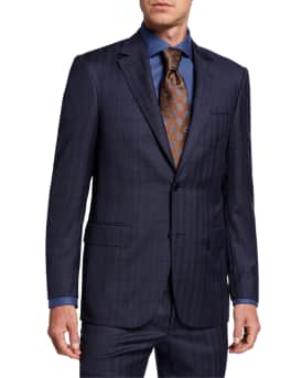 Canali Men s Windowpane Two Piece Wool Suit Neiman Marcus
