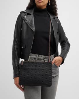 Klara Medium Monogrammed Leather Clutch Bag