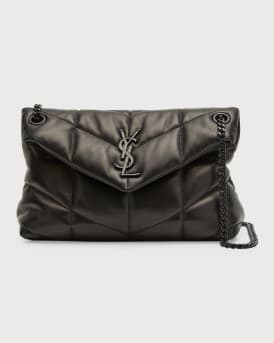 Lou Puffer Small YSL Shoulder Bag in Quilted Leather