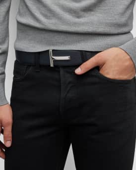 Men's Signature T Reversible Leather Belt