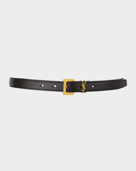 YSL Monogram Leather Belt