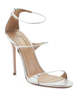 Aquazzura Minute Metallic High Sandals Neiman Marcus