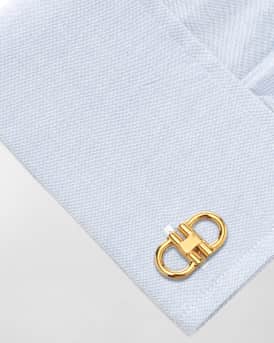 Men's Golden Horsebit Cufflinks